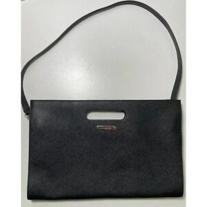 MICHAEL KORS Tilda XL Convertible Clutch Black Saffiano Leather Shoulder Bag